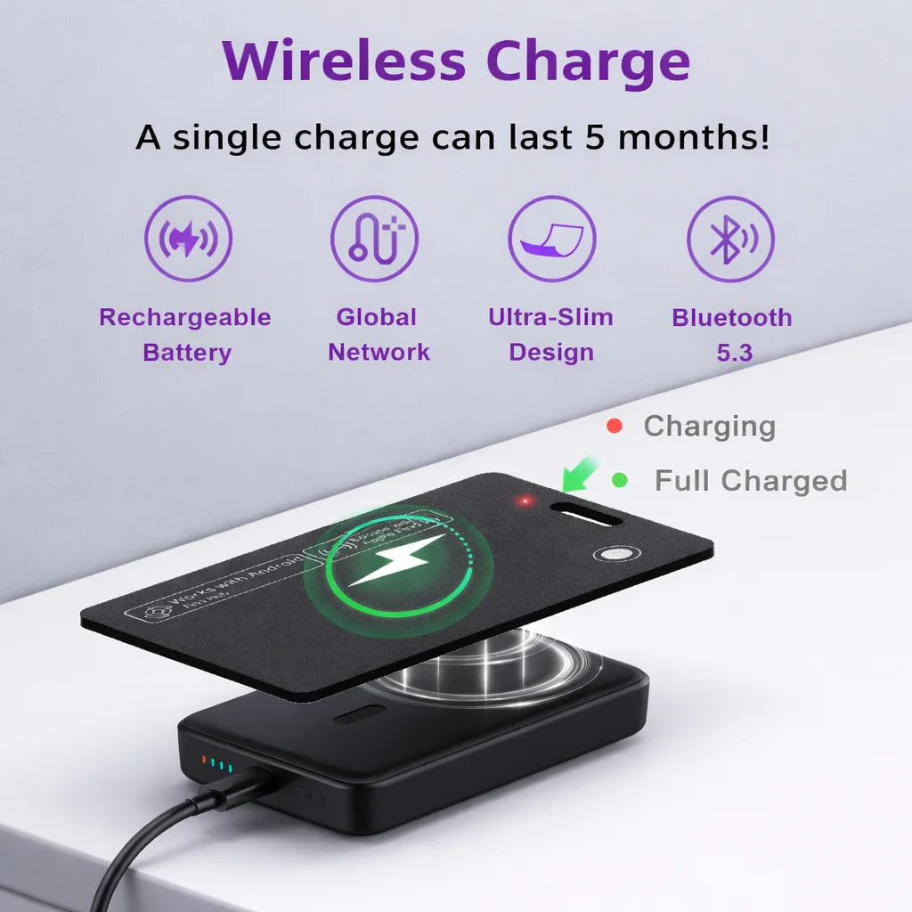 Traceo Card — Localise ton portefeuille instantanément | Rechargeable, étanche, compatible Google Find Hub