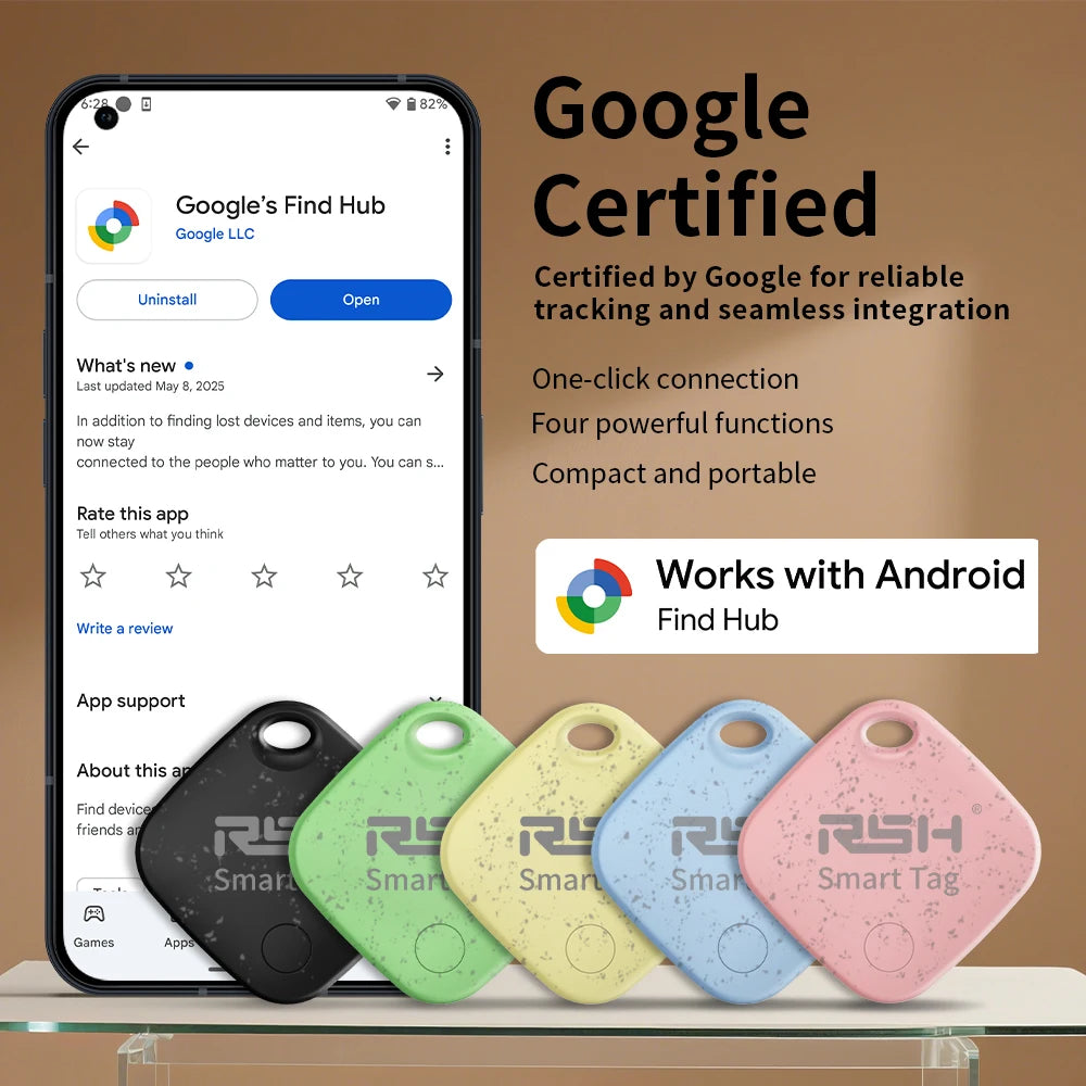 Traceo Tag Android — Pack de 4 localisateurs Bluetooth, compatible Google Find Hub | Xiaomi, Samsung